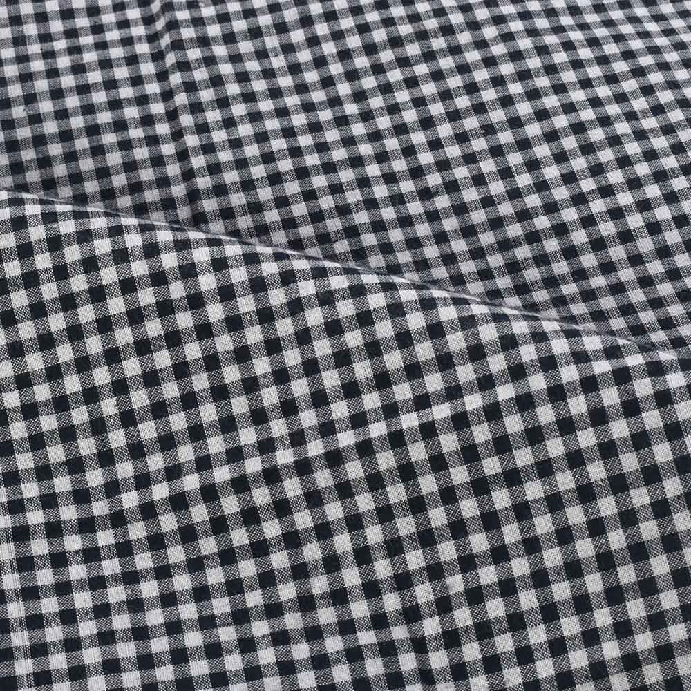 CHECK WHITE BLACK PURE COTTON 72 GSM HANDWOVEN FABRIC