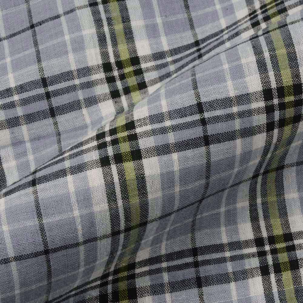CHECK GREY & BLACK PURE COTTON 90 GSM HANDWOVEN FABRIC