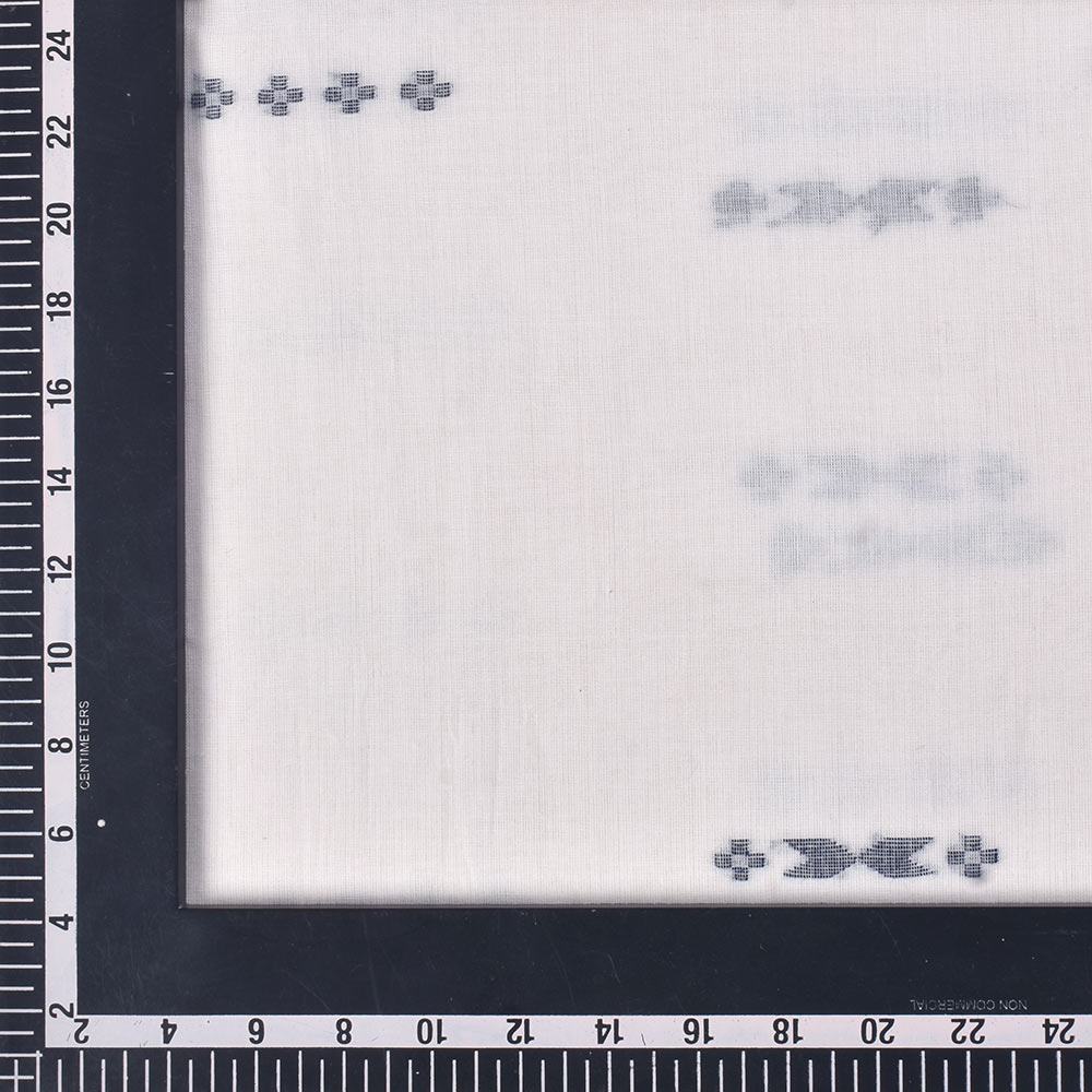 GEOMETRIC WHITE JAMDANI PURE COTTON 55 GSM HANDWOVEN FABRIC 268