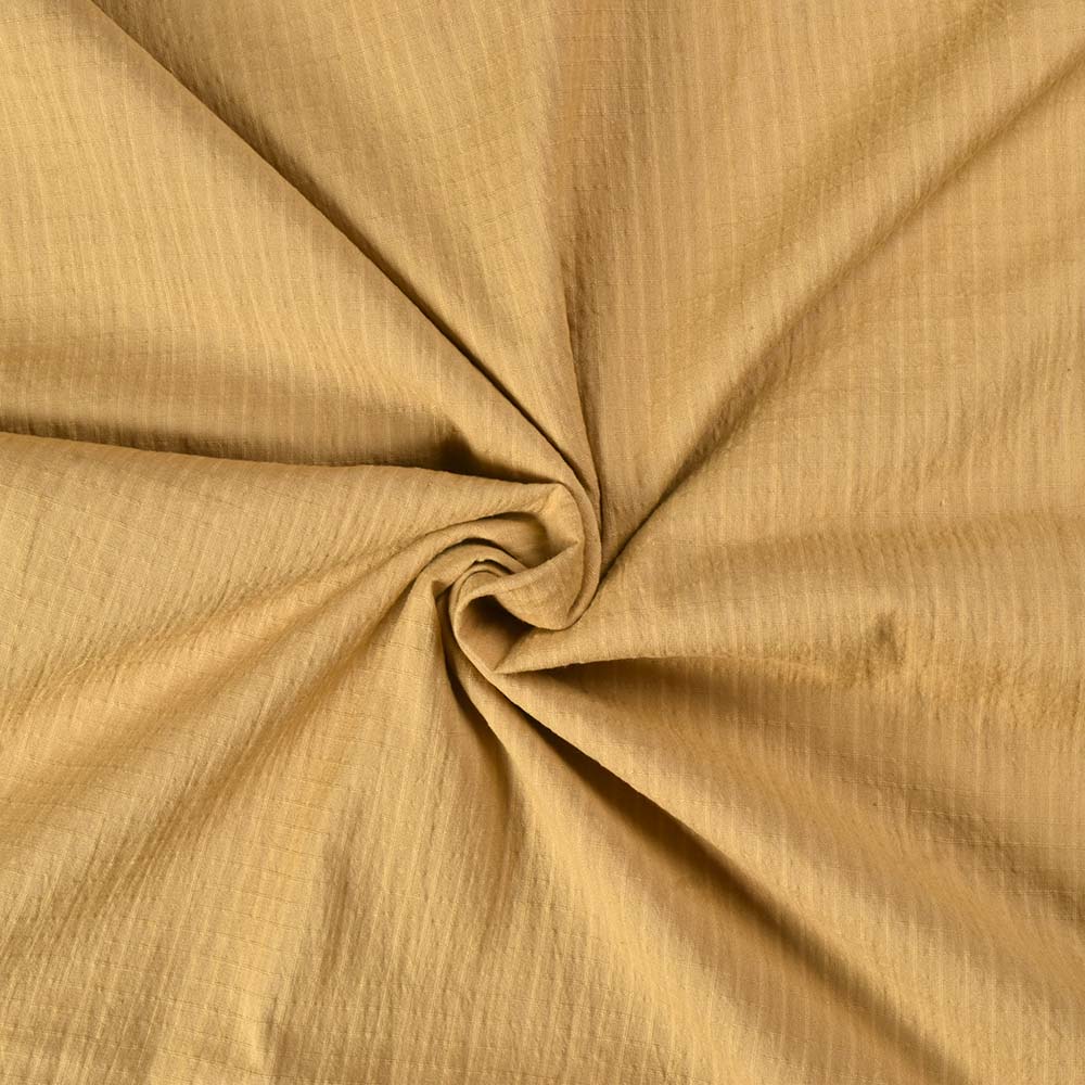 Check Mustard Yellow Pure Cotton 115 GSM Handwoven Fabric