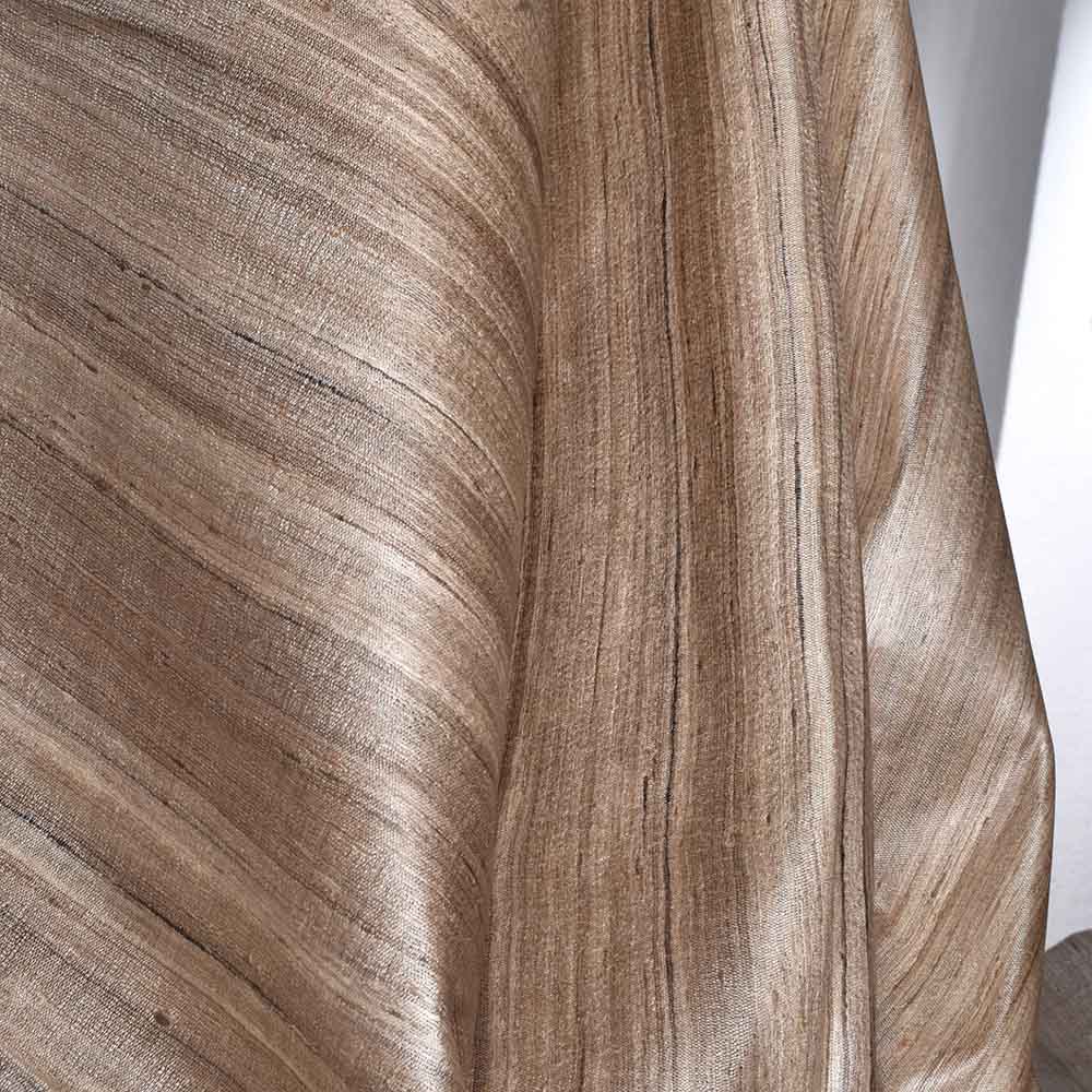 Plain Natural Pure Tussar Silk 80 GSM Handwoven Fabric