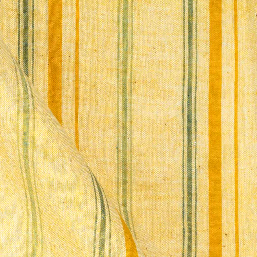STRIPE YELLOW PURE COTTON 93 GSM HANDWOVEN FABRIC