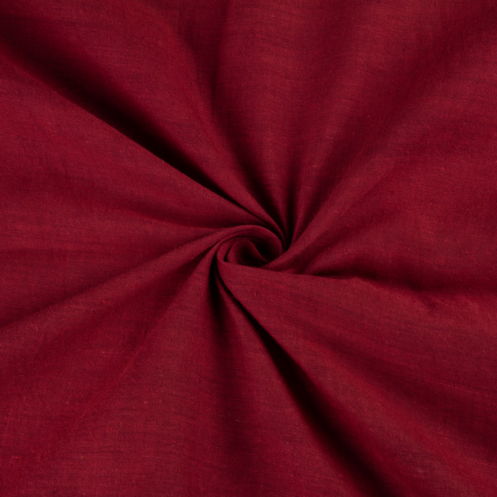 Plain Red Khadi Cotton 69 GSM Handwoven Fabric