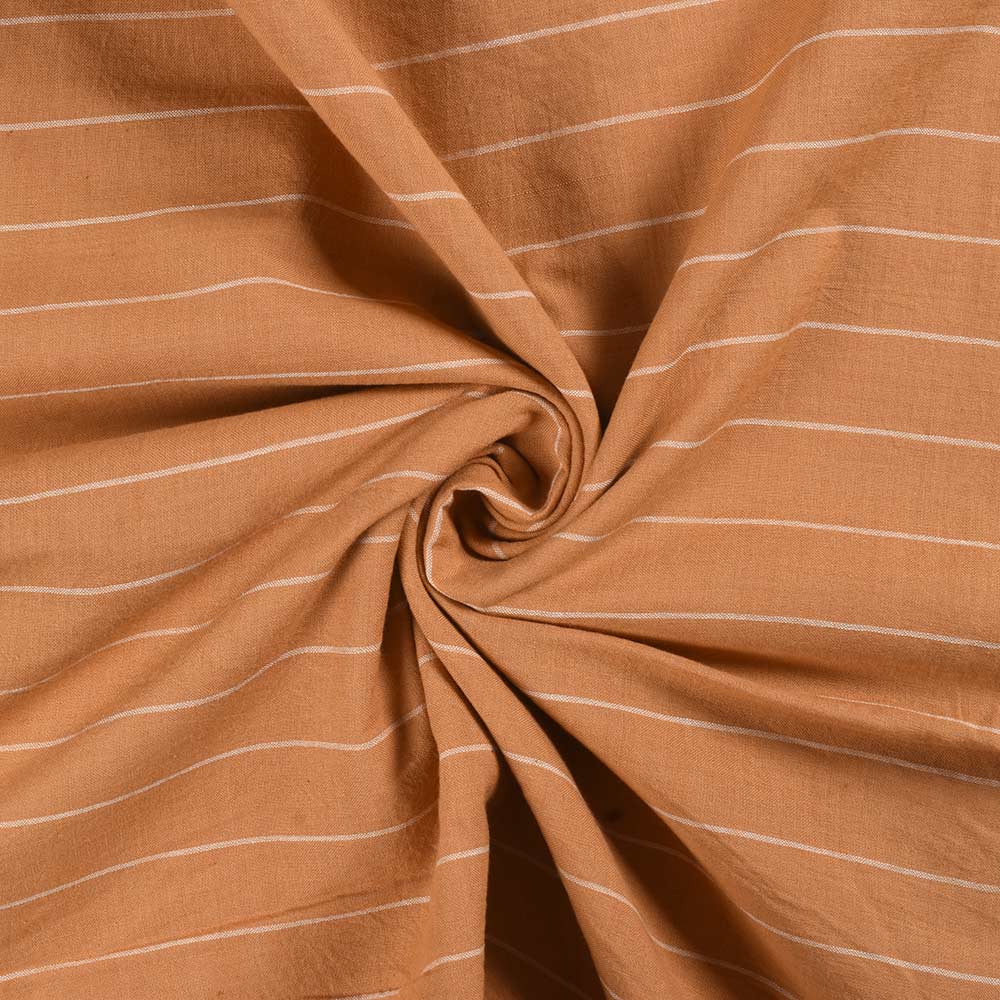 Pinstripe Mustard Yellow Pure Cotton 87 GSM Handwoven Fabric