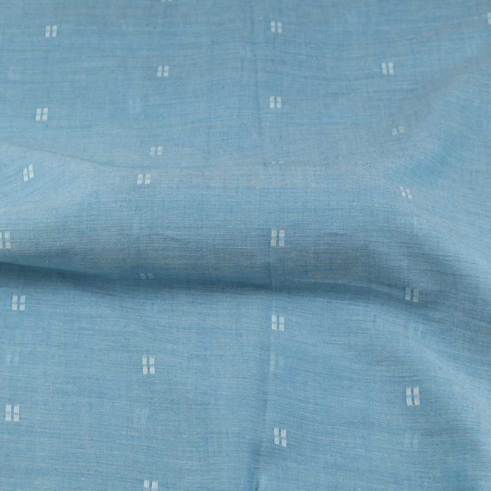 Geometric Light Blue Jamdani Pure Cotton 55 GSM Fabric 101