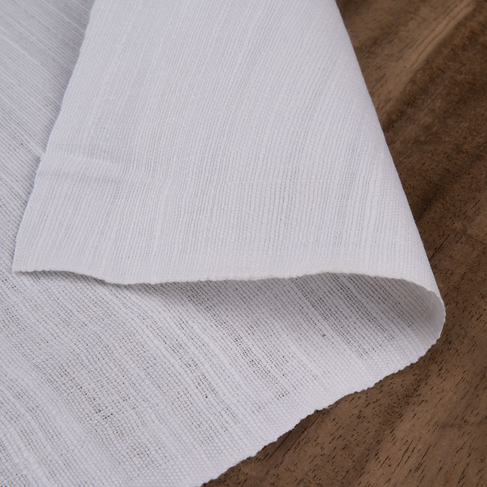 White Mulmul Khadi 135 GSM Handspun & Handwoven Fabric | Bleached White & Dyeable