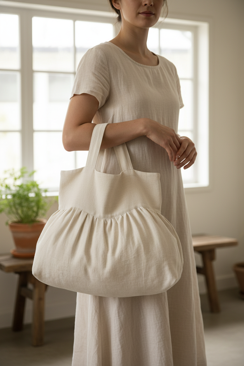 Gathered Bubble Tote Bag