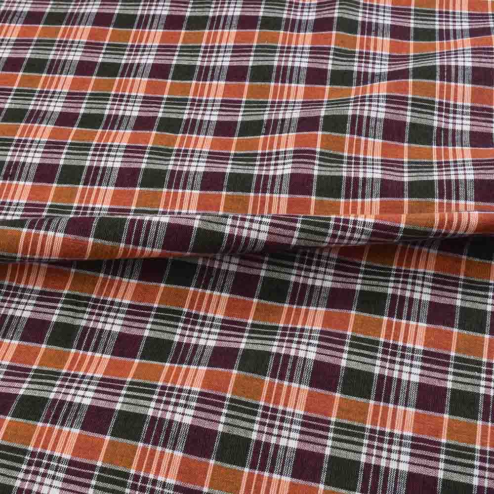 CHECK MULTICOLOR PURE COTTON 110 GSM HANDWOVEN FABRIC