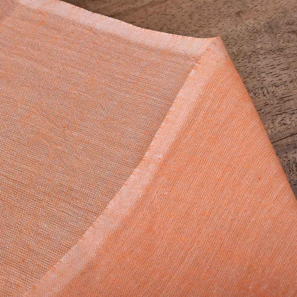 Plain Orange Pure Cotton 78 GSM Handwoven Fabric