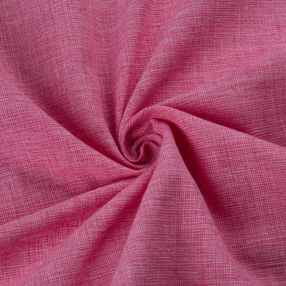 Chambray Pink Pure Cotton 102 GSM Handwoven Fabric