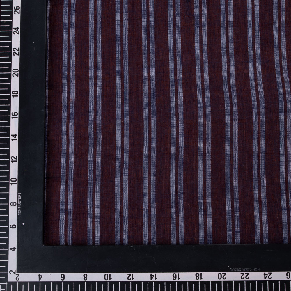 STRIPE VIOLET PURE COTTON 91 GSM HANDWOVEN FABRIC