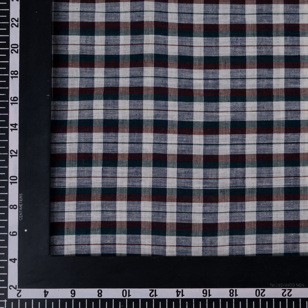CHECK NAVY PURE COTTON 98 GSM HANDWOVEN FABRIC