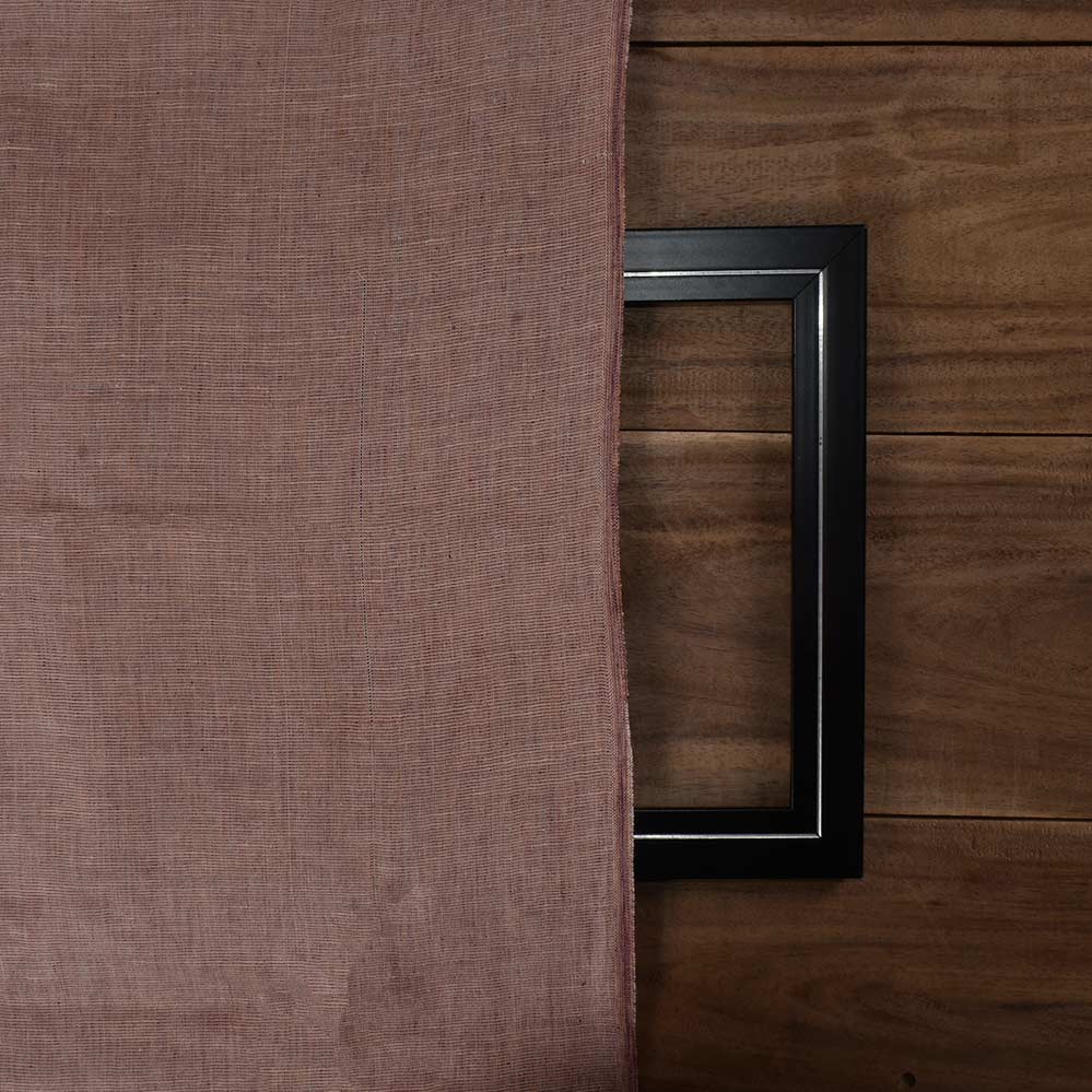 CHAMBRAY BROWN KHADI COTTON 110 GSM HANDWOVEN FABRIC
