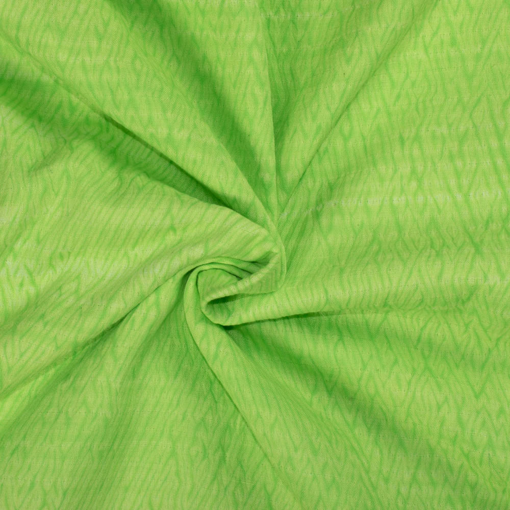 Abstract Lemon Green Shibori 90 GSM Pure Cotton Fabric 85