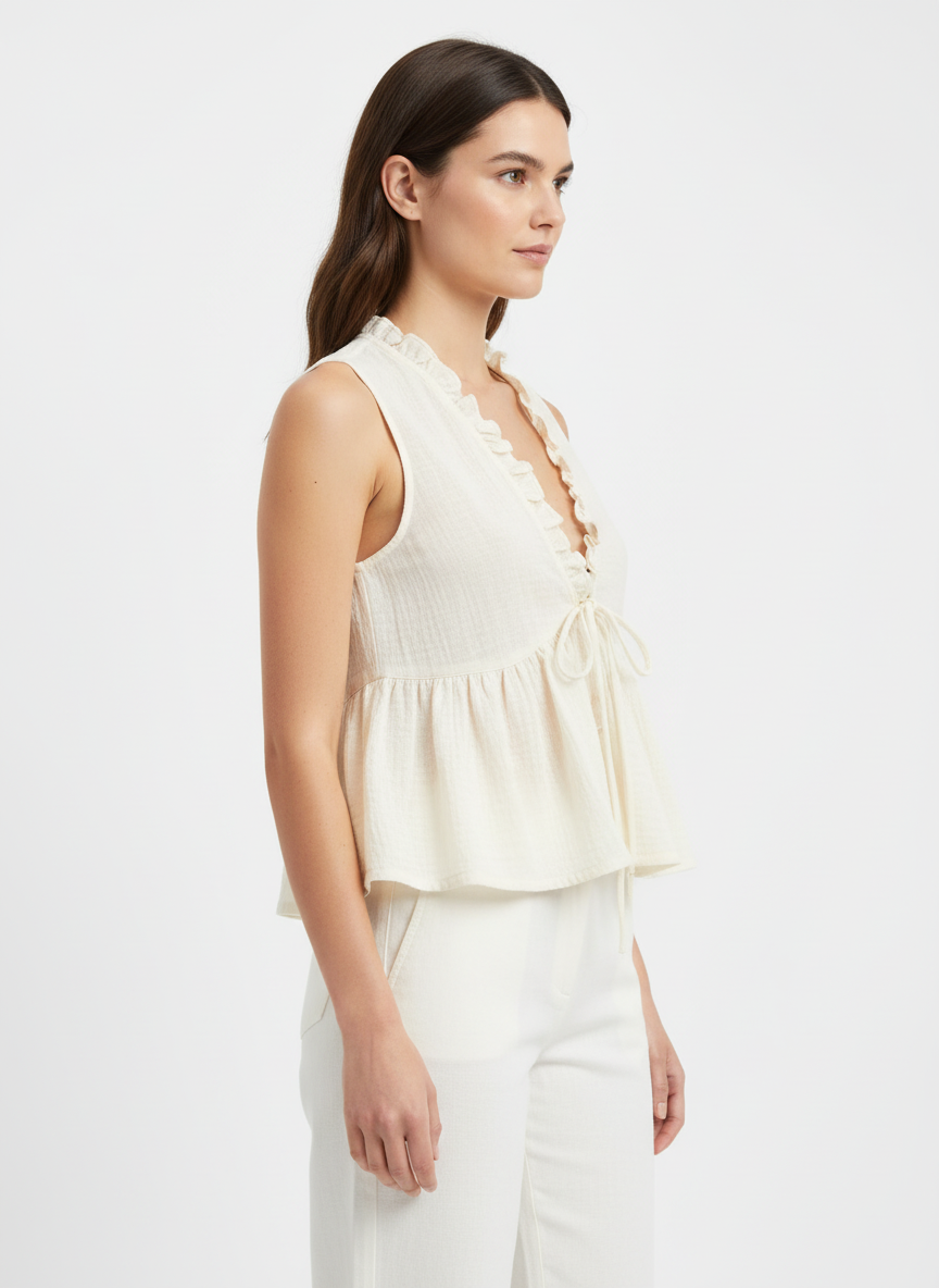 Casual Gathered Peplum Honey Top