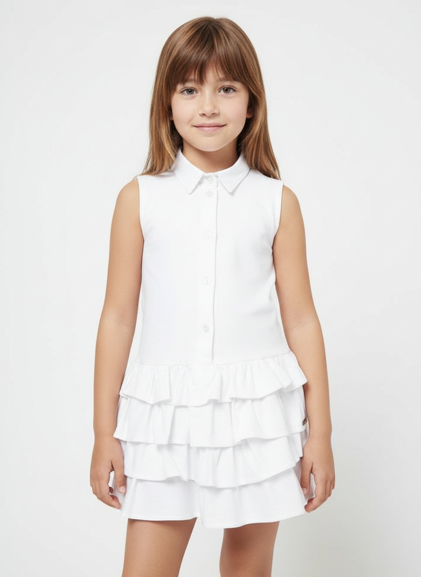 Tiered Ruffles Shirt Kids Dress