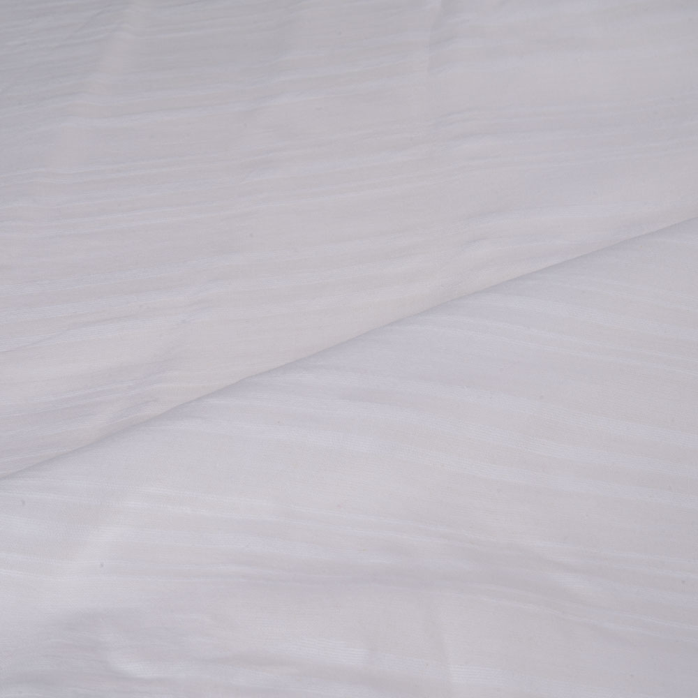 White Stripe Cotton 77 GSM Fabric - Bleached White & Dyeable G
