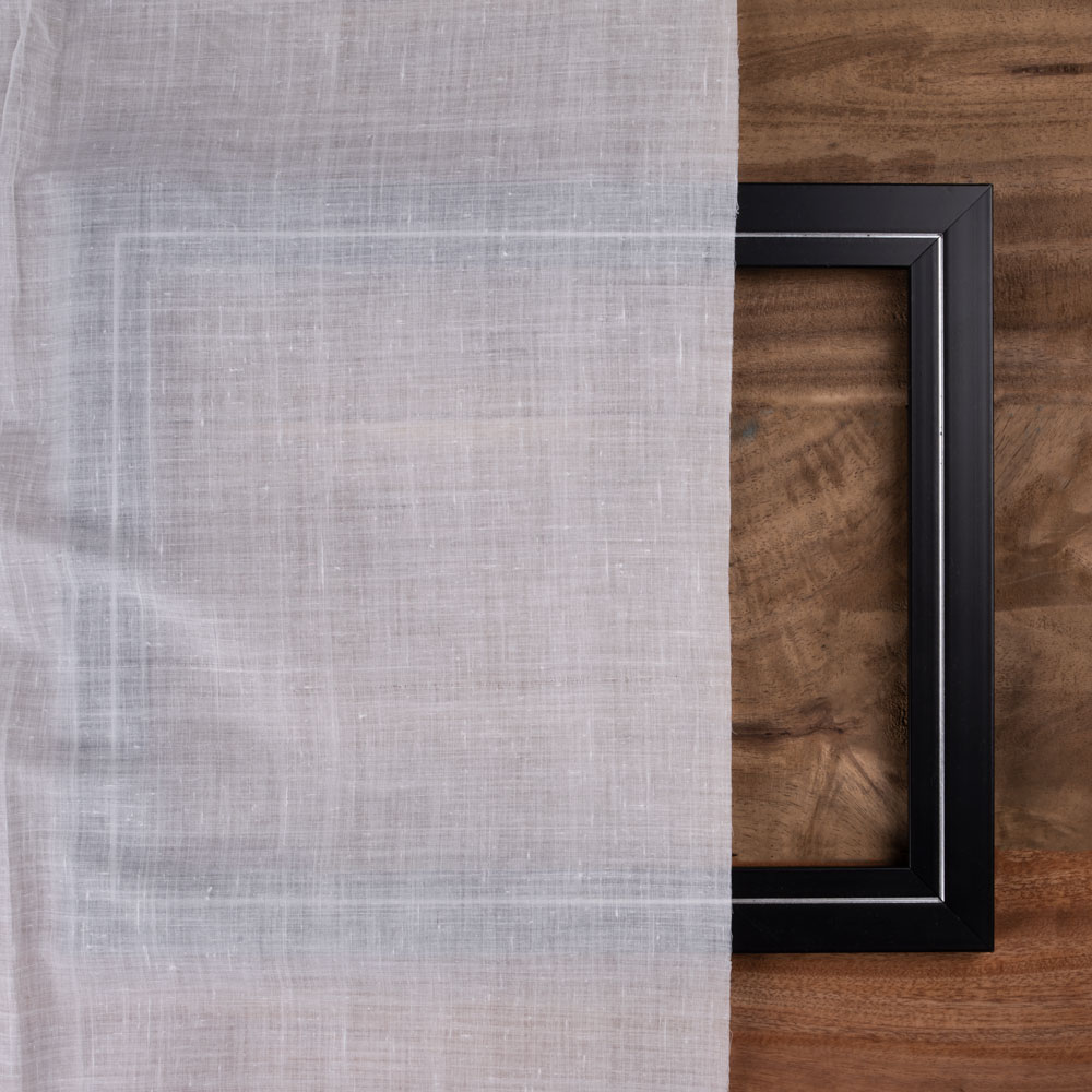 WHITE KHADI HANDSPUN & HANDWOVEN 35 GSM MUSLIN FABRIC - BLEACHED & DYEABLE