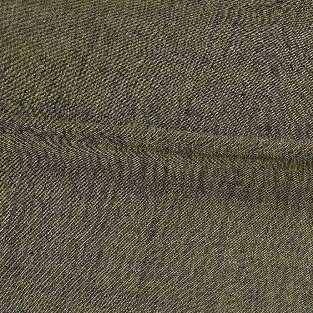 CHAMBRAY OLIVE GREEN KHADI COTTON 158 GSM HANDWOVEN FABRIC