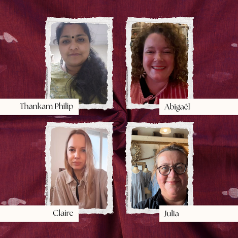 Clients and partners interacting with artisans highlighting global demand for sustainable fabrics