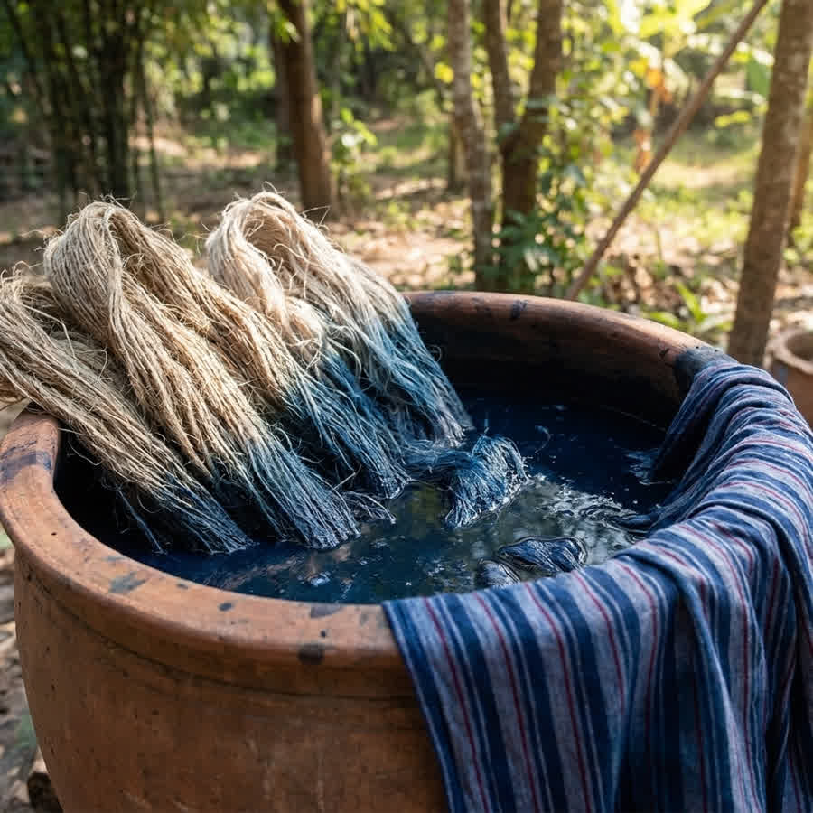 Customizing Honeycomb Material: Natural Dyes and Fiber Blends — Anuprerna handloom