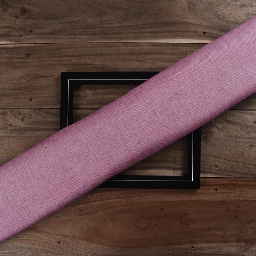 Stripe Rose Pink Pure Cotton 94 GSM Handwoven Fabric