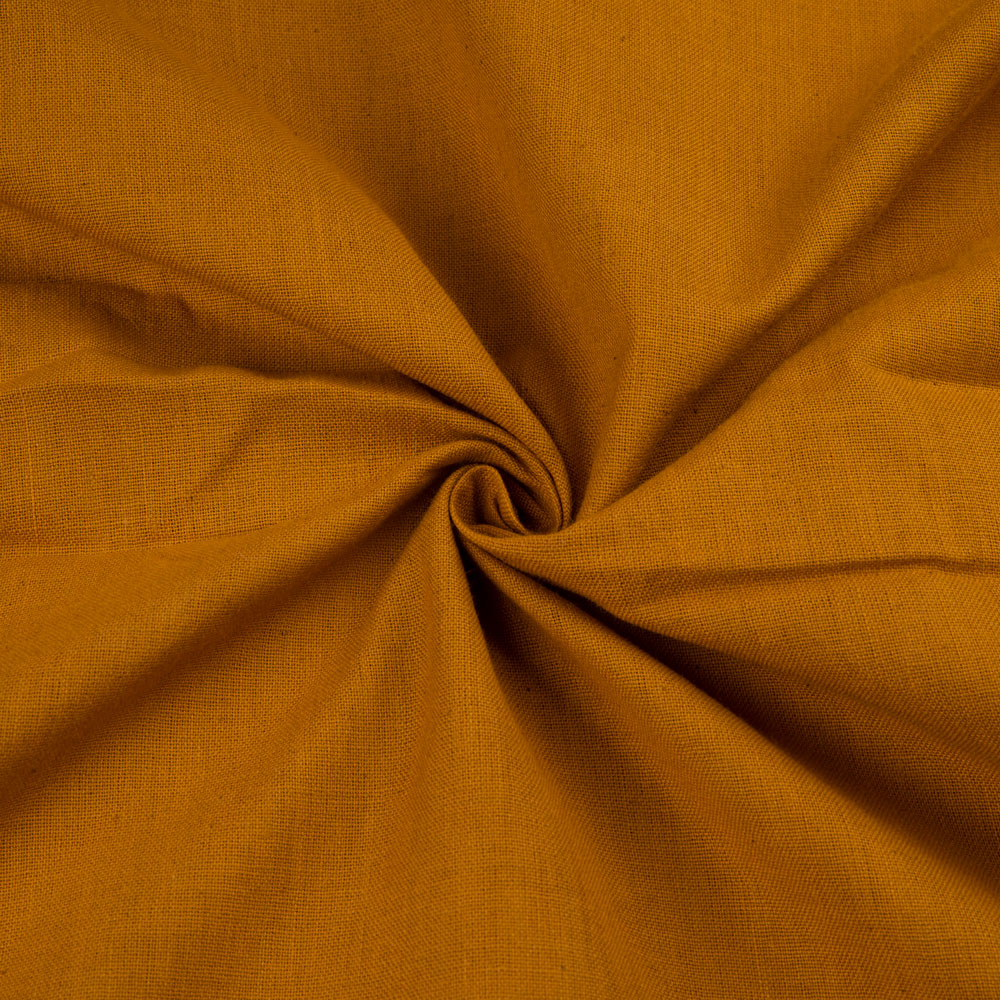 Plain Mustard Pure Cotton 114 GSM Handwoven Fabric