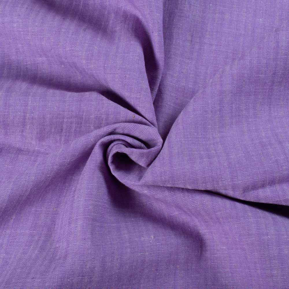 Chambray Purple Khadi Cotton 105 GSM Handwoven Fabric