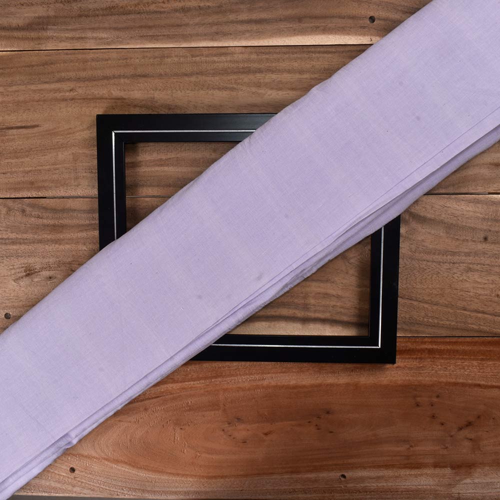 Chambray Lilac Khadi Cotton 62 GSM Handwoven Fabric