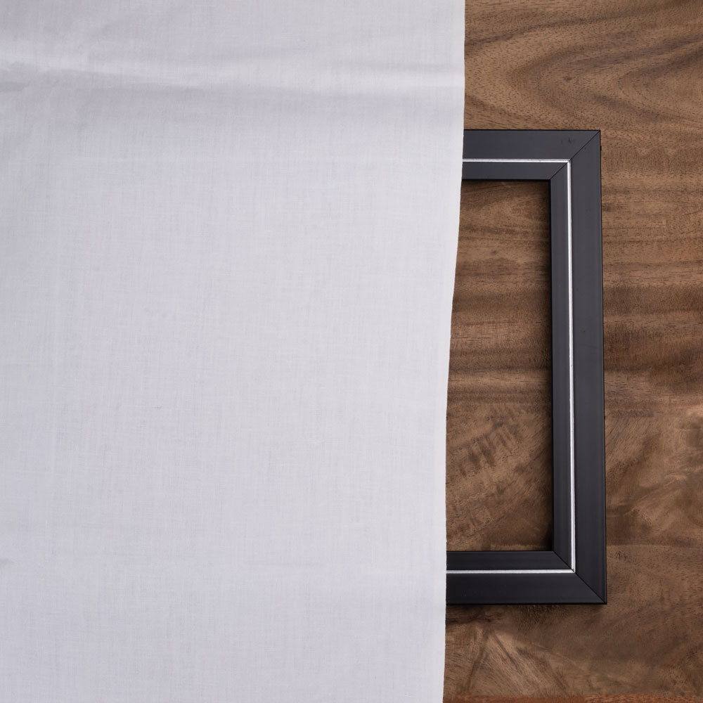 WHITE Mulmul COTTON 147 GSM FABRIC - BLEACHED WHITE, DYEABLE & 36