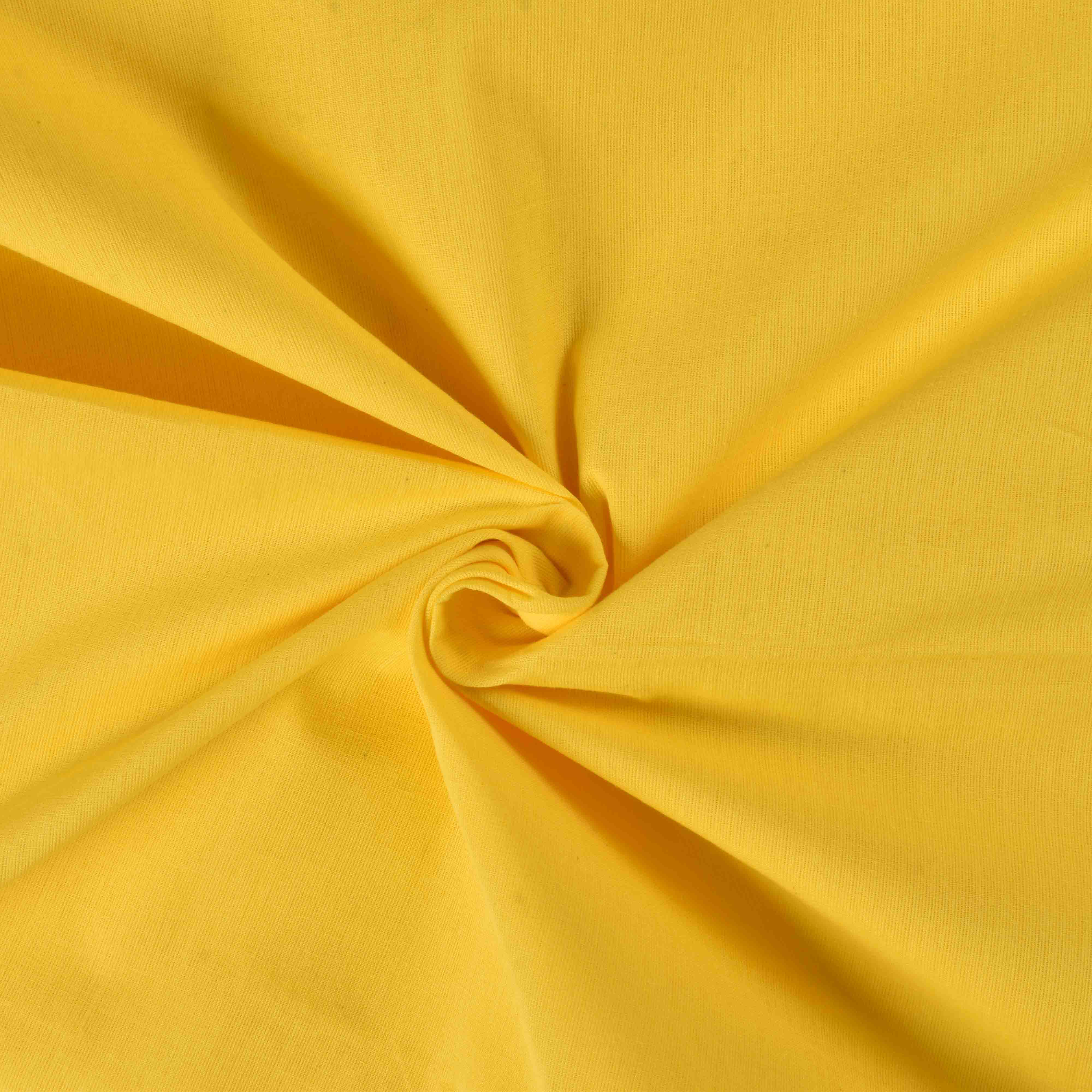 Plain Yellow Pure Cotton 78 GSM Handwoven Fabric Ak25