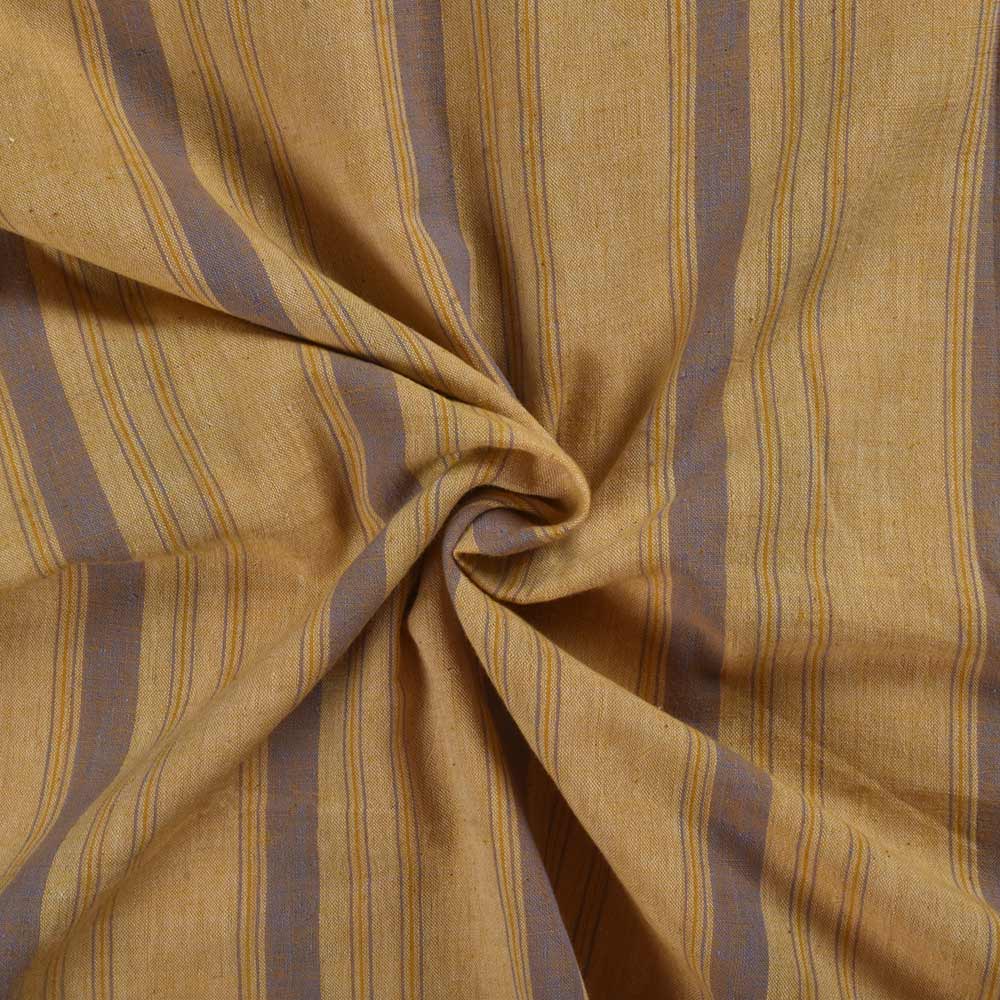 Stripe Yellow Pure Cotton 90 GSM Handwoven Fabric