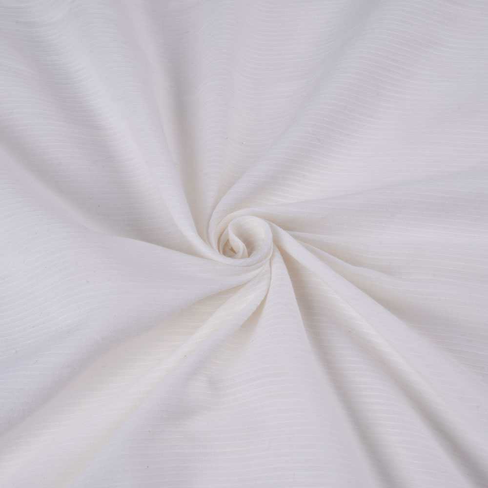 White Stripe Cotton 77 GSM Fabric - Bleached White & Dyeable