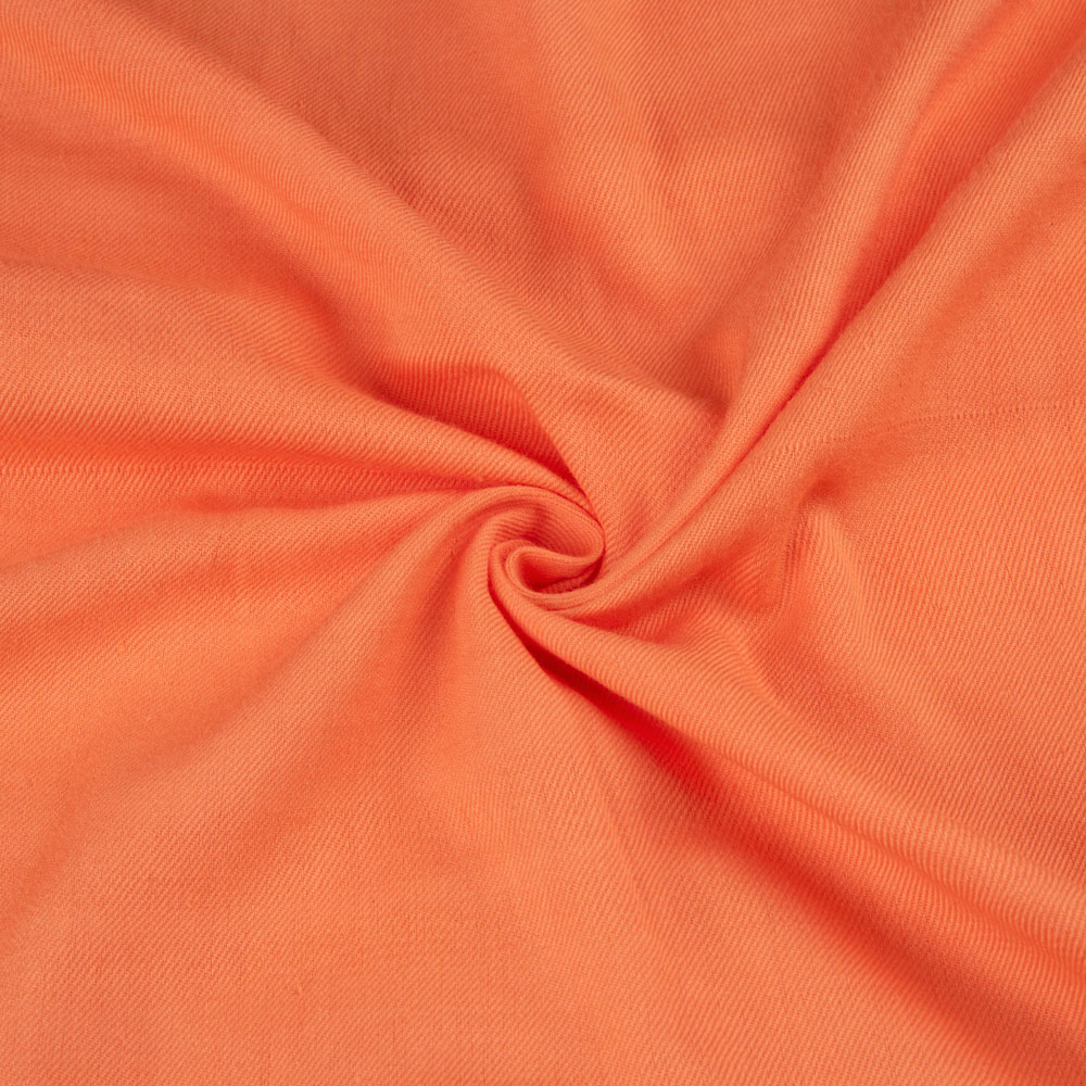 Solid Satin Twill Orange Pure Cotton 102 GSM Handwoven Fabric