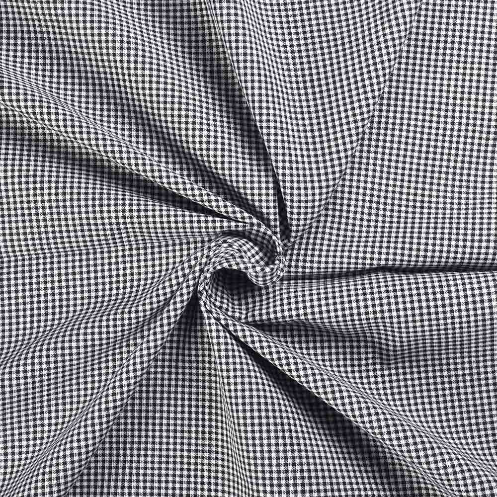 Check Black White Pure Cotton 102 GSM Handwoven Fabric 432