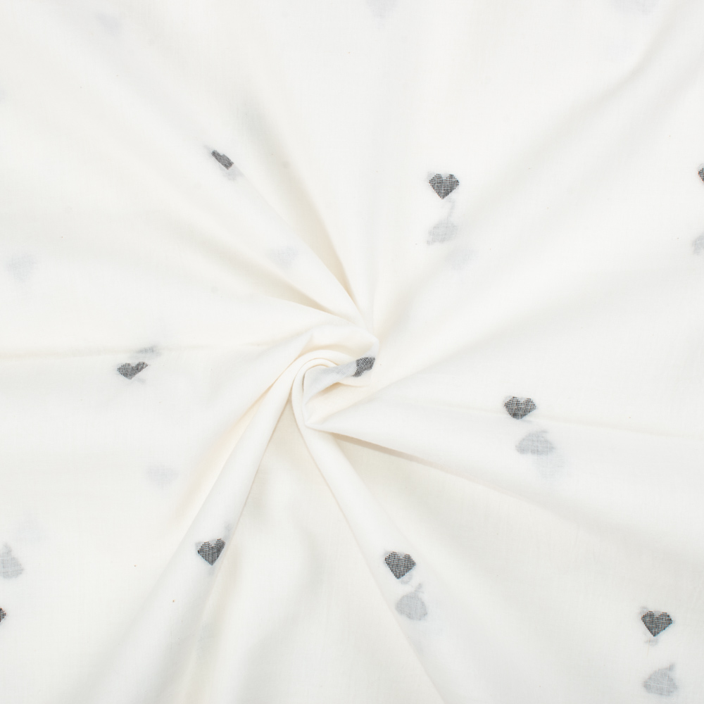 Geometric White Jamdani Pure Cotton 55 GSM Fabric 12