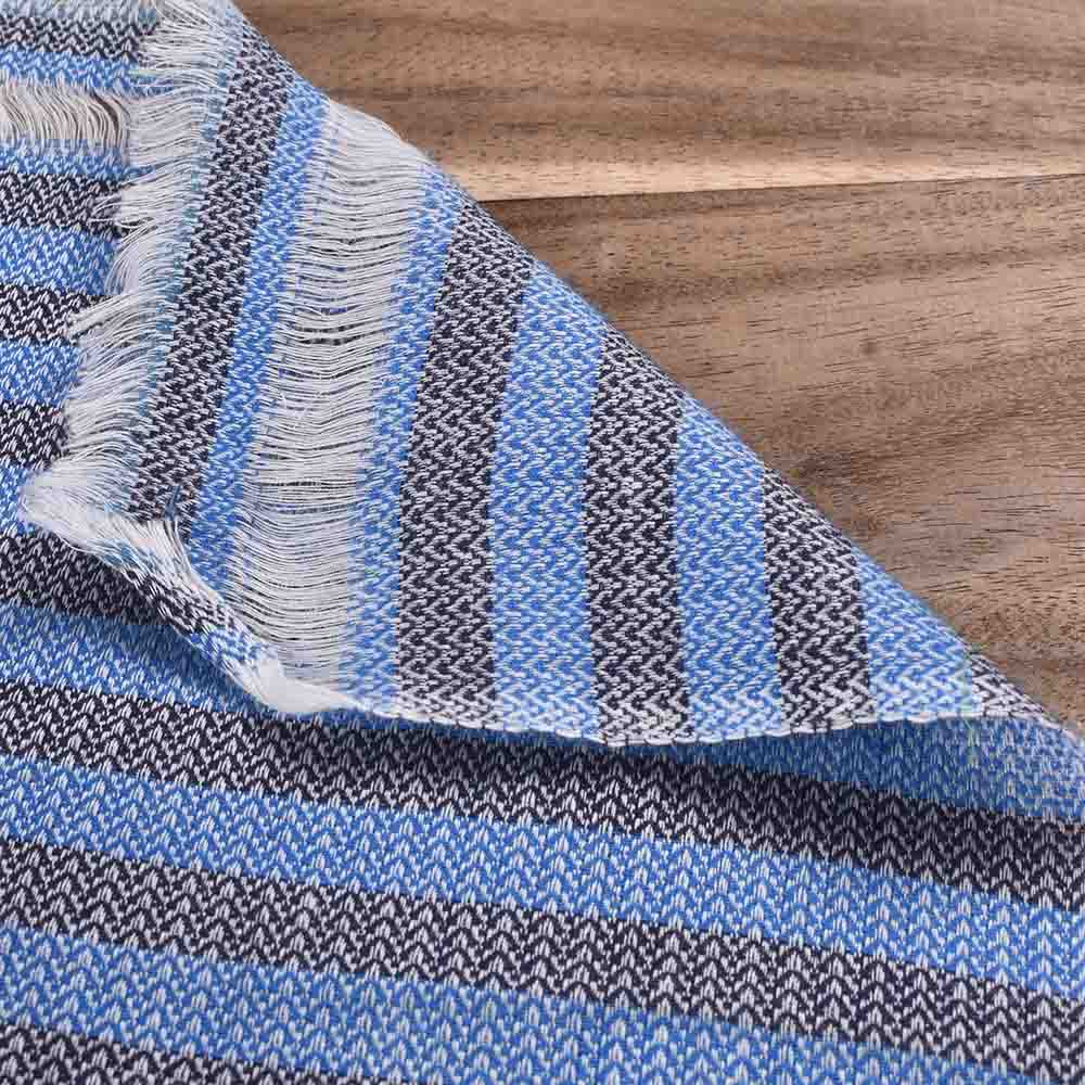 Herringbone Royal blue 100 gsm pure cotton handwoven fabric