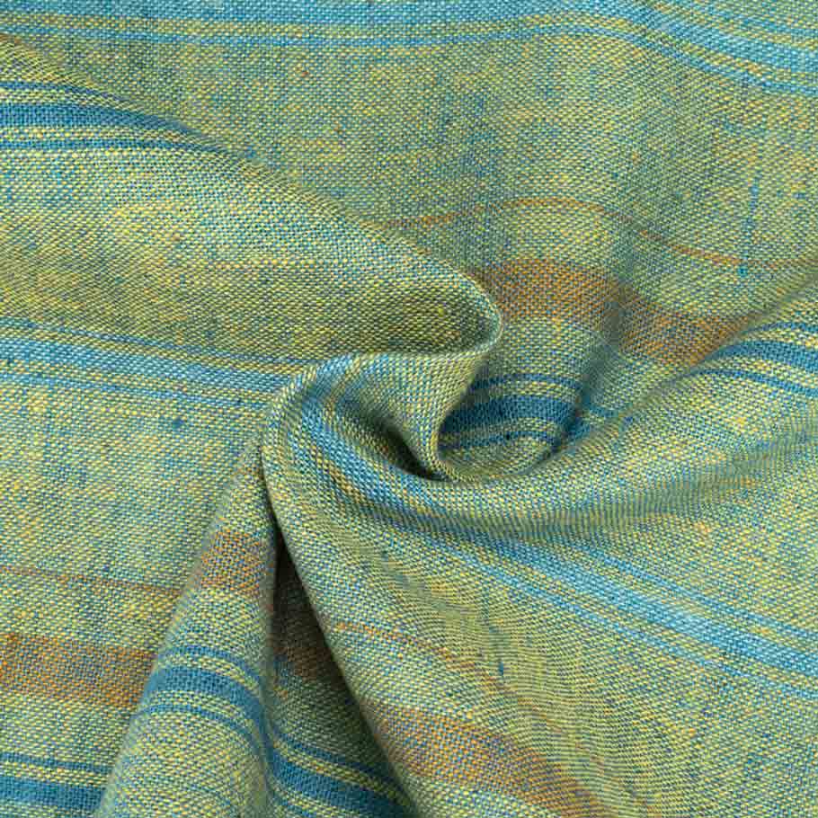 Stripe Green Pure Cotton 92 GSM Handwoven Fabric 20