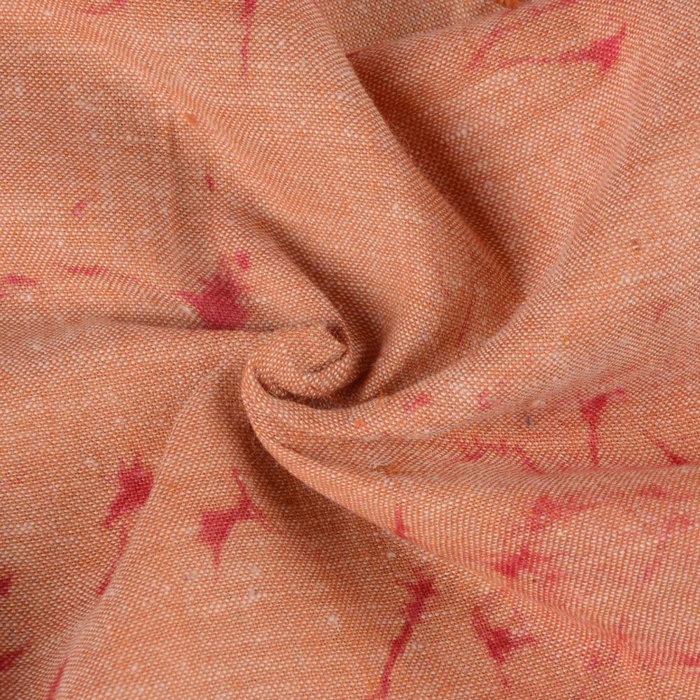 Abstract Peach Batik Cotton 95 GSM Fabric - Hand Printed