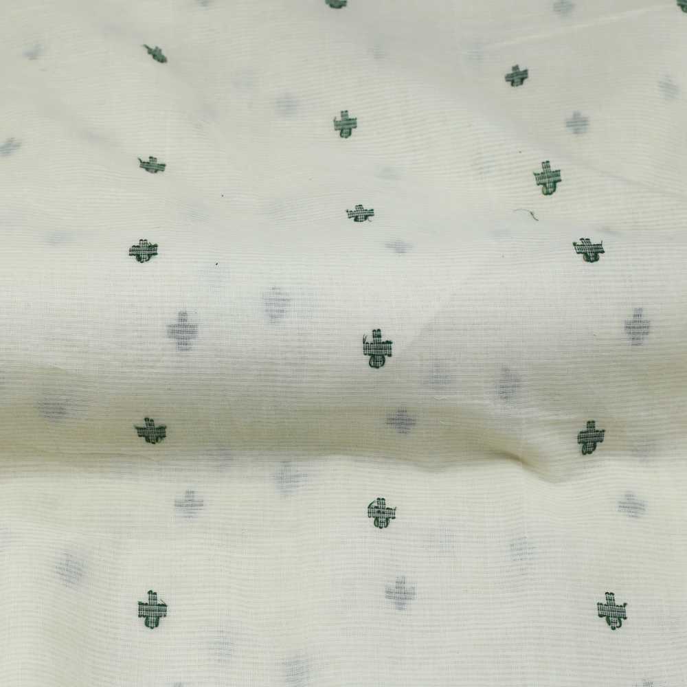 Geometric Creme Jamdani Pure Cotton 55 GSM Fabric 116