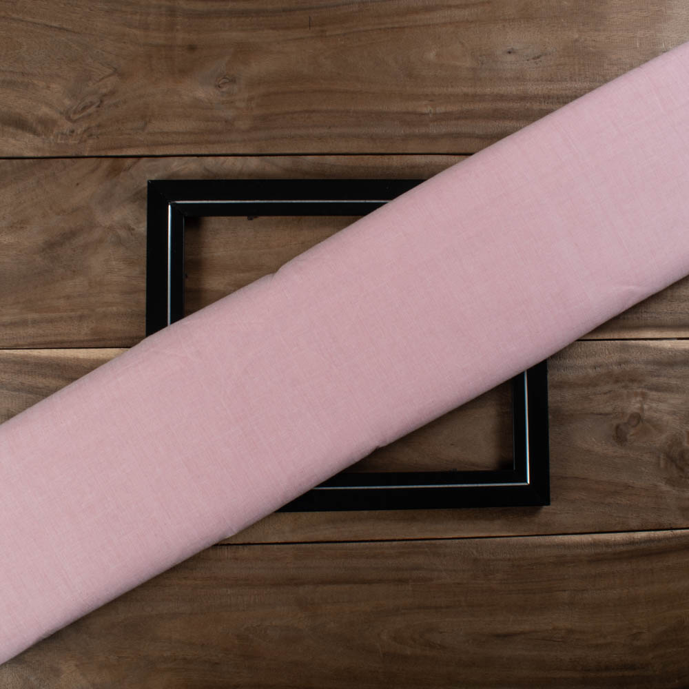 CHAMBRAY PINK KHADI COTTON 62 GSM HANDWOVEN FABRIC B8A