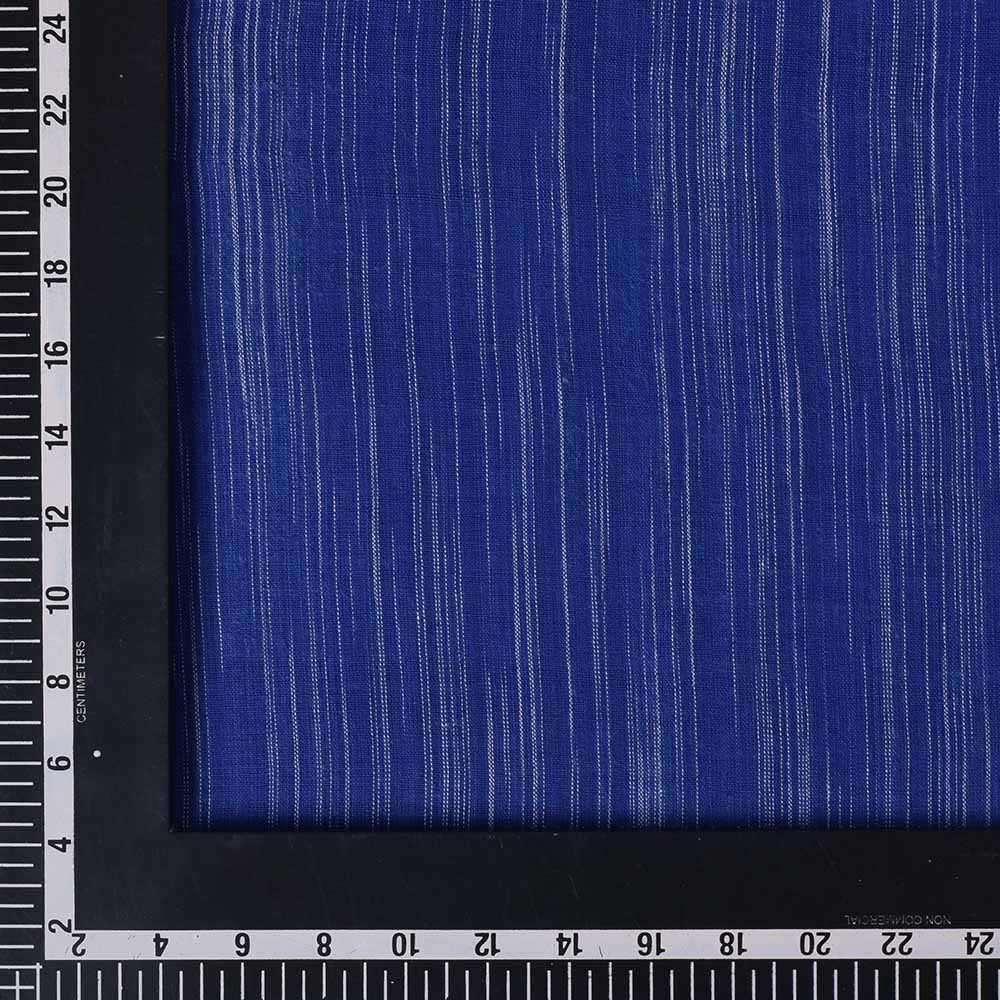 STRIPE WHITE BLUE YARN TIE DYE PURE COTTON 103 GSM HANDWOVEN FABRIC