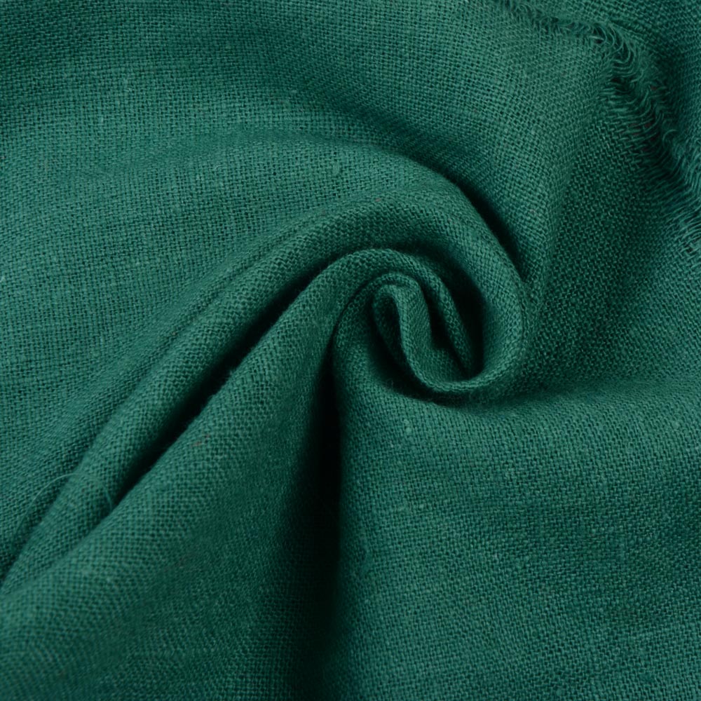 Plain Green Khadi 122 GSM Fabric - Handspun & Handwoven H23