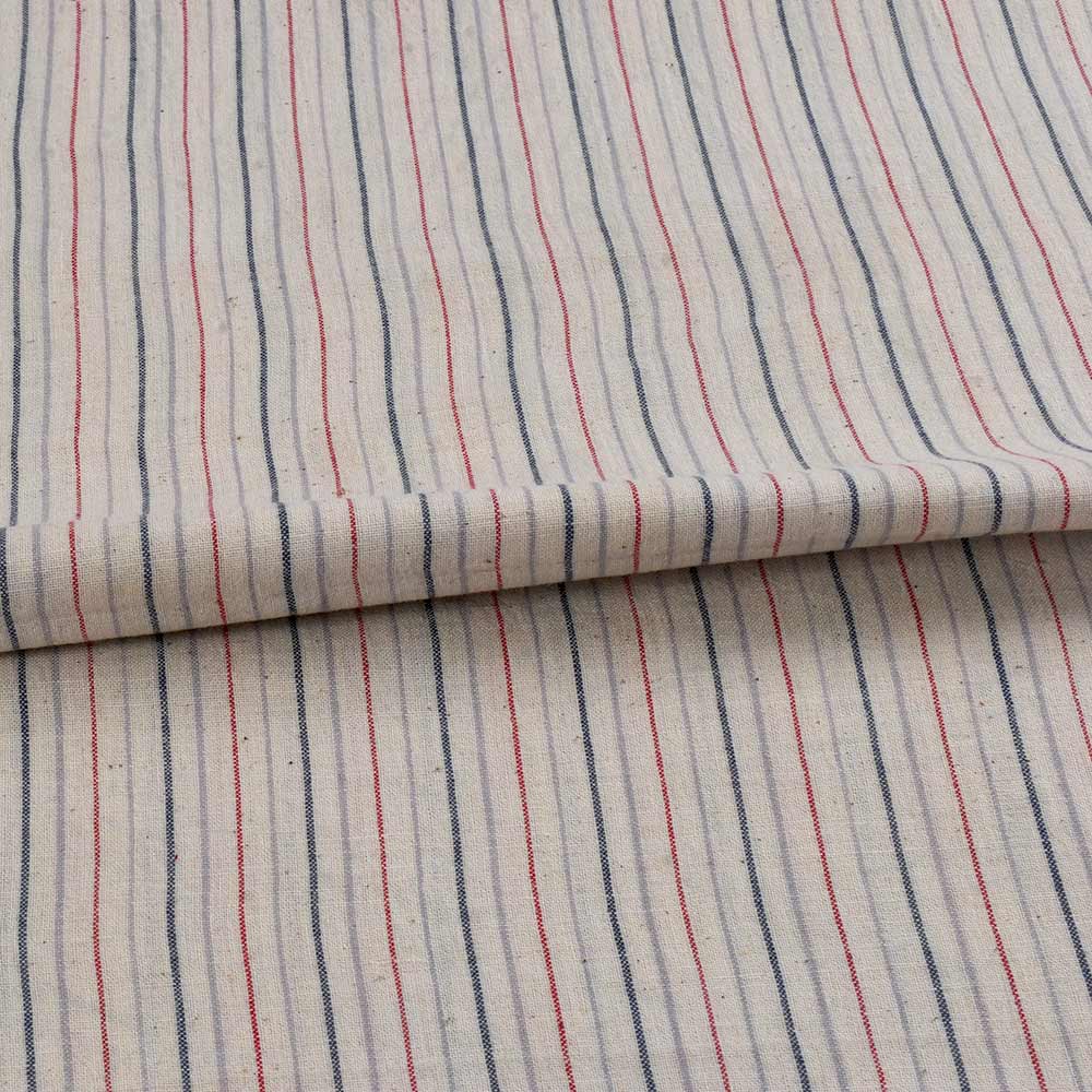 PINSTRIPE CREAM PURE COTTON 105 GSM HANDWOVEN FABRIC
