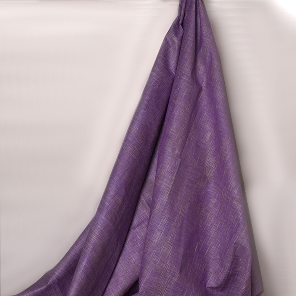 Yarn Tie Dyed Purple Matka Silk & Khadi Blend 122 GSM Fabric