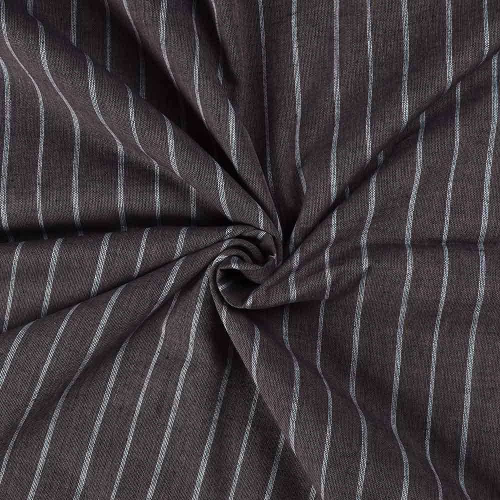 Stripe Black Brown Pure Cotton 106 GSM Handwoven Fabric