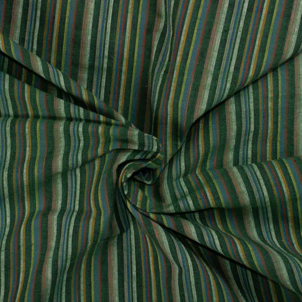Stripe Multicolor Pure Cotton 130 GSM Handwoven Fabric 97