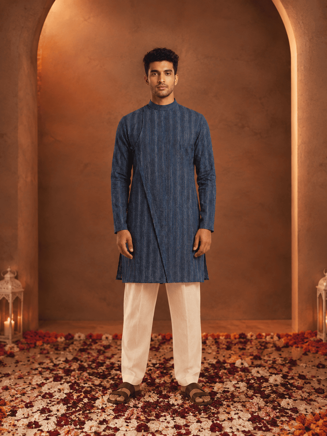 Men's Angrakha Kurta With Side TIe