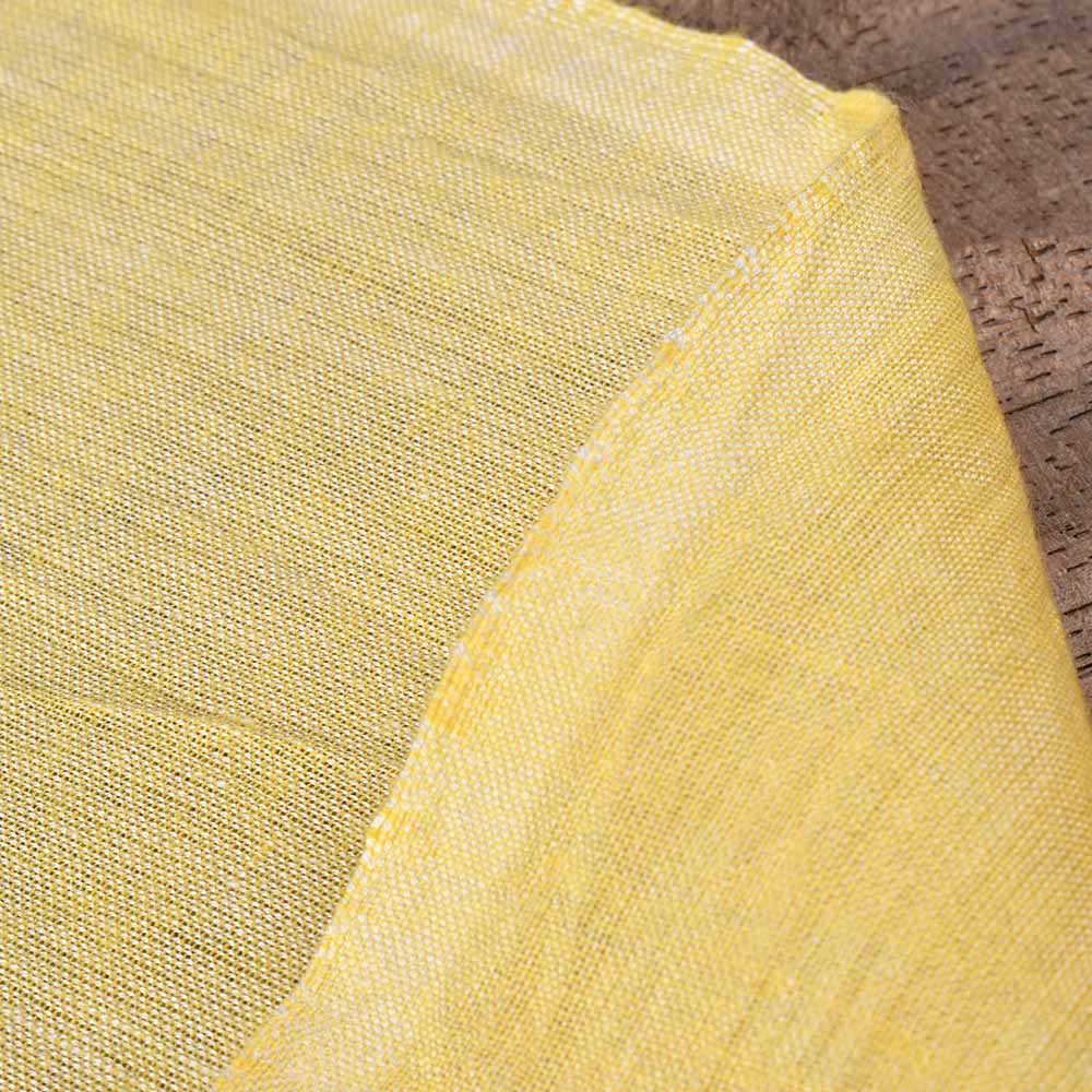Plain Yellow Pure Cotton 78 GSM Handwoven Fabric