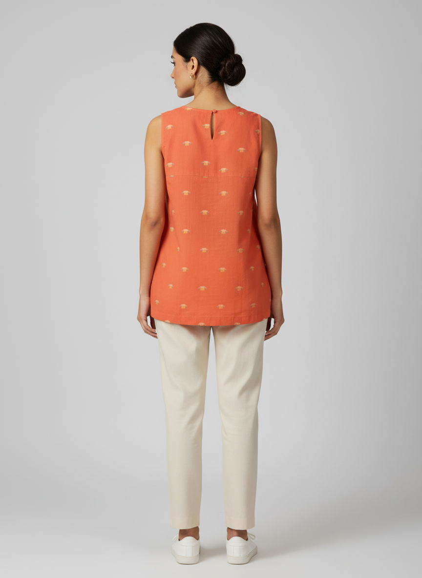 Jamdani Pleated Top